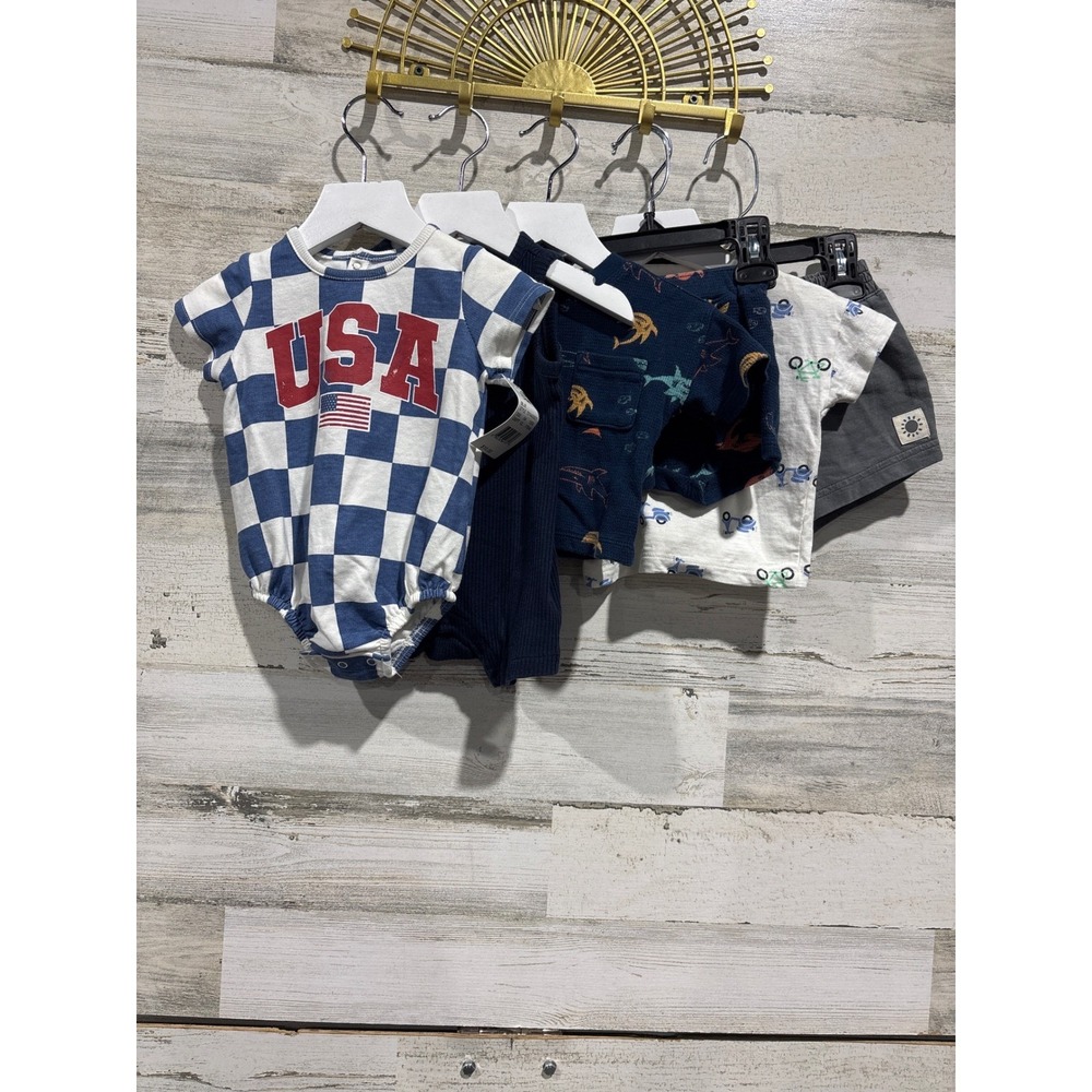 Old Navy Cat & Jack‎ Clothing Bundle Boys 3-6M Blue White USA Nautical GUC/NWT